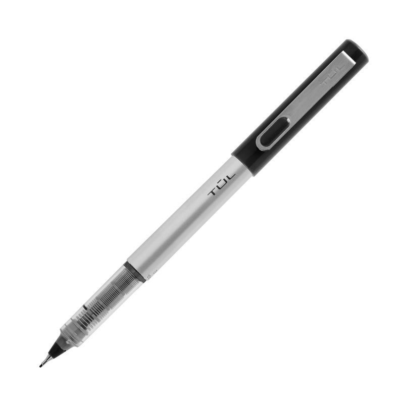 TULÂ® Fine Liner Felt-Tip Pens, Ultra-Fine, 0.4 mm, Silver Barrel, Black Ink, Pack Of 4 Pens - Image 2